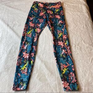 Nike epic Fast Femme Teal Multi-Color Running Leggings Size Small